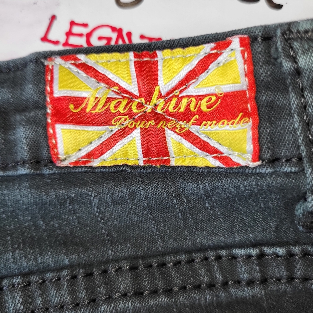 Machine Distressed Black Denim - Picture 8 of 11